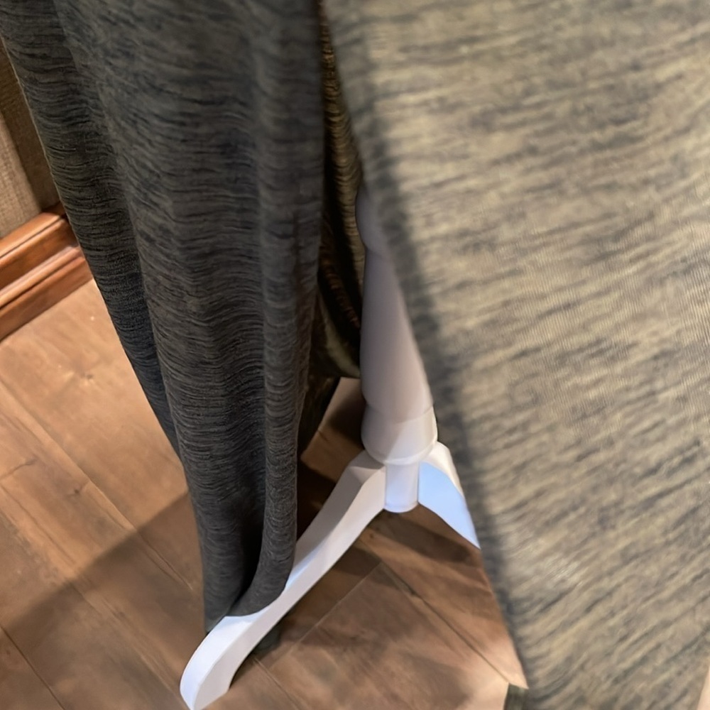 Minimalist Gray Maxi Dress Side Slit Cinched Waist Capsule Chic - Picture 6 of 9